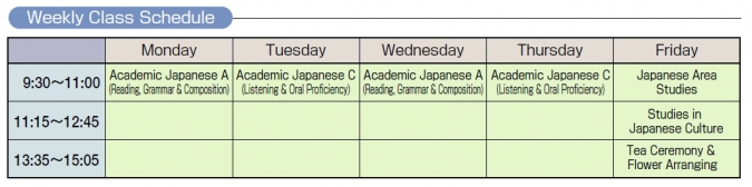 for students interested instudying Japanese while taking other academic classes